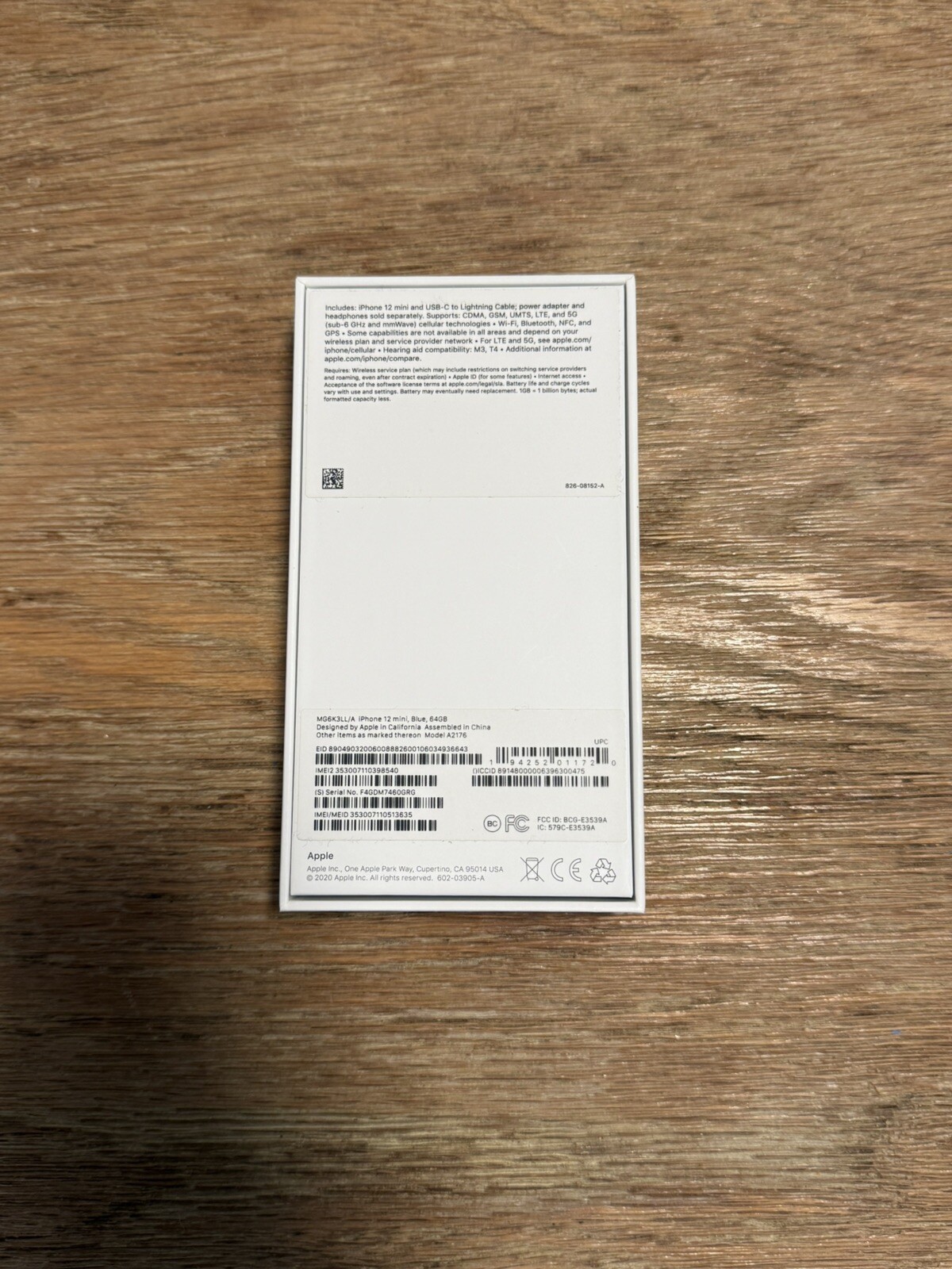 iPhone 12 mini MG633LL/A 64GB - Blue BOX ONLY NO DEVICE