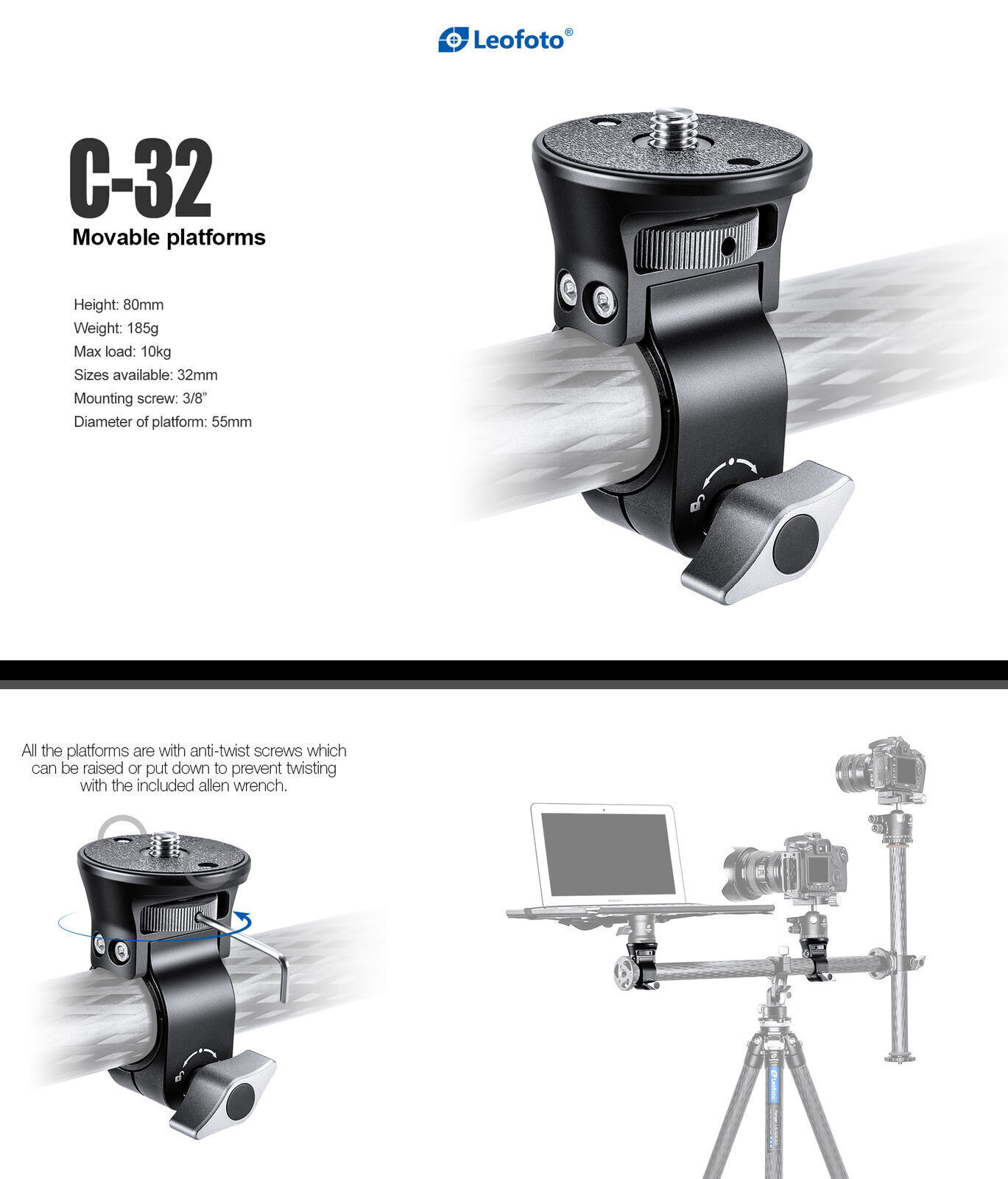 Leofoto C-32 Movable Platform for HC-32