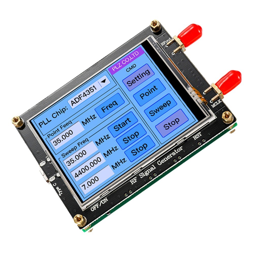 ADF4351 35M 4 4G Touch Screen RF Signal Generator With PLL Sweep Function