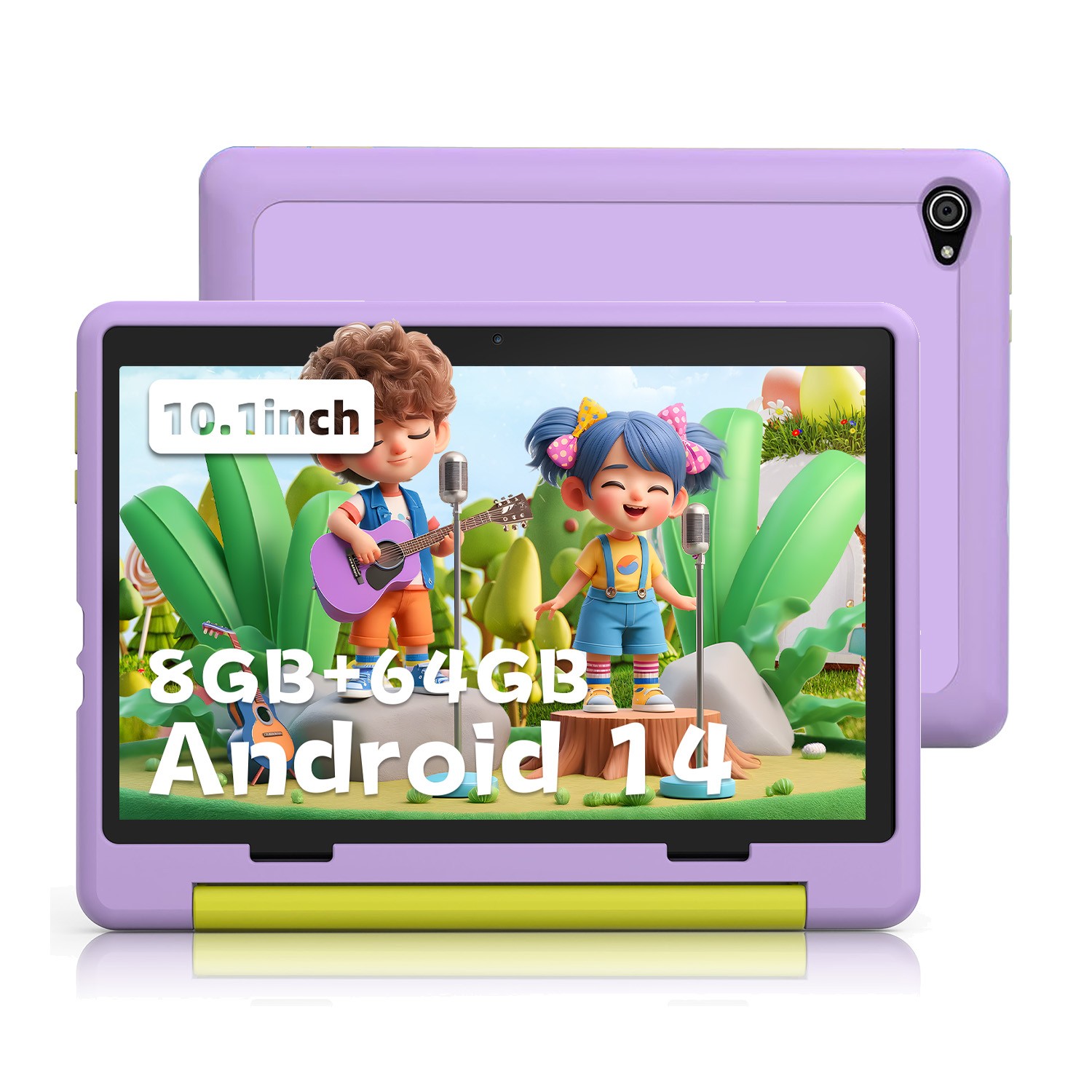 Anmecs Kids Tablet 10inch Android 13 Tablets 32/64GB with Shockproof Blue ＆ Pink