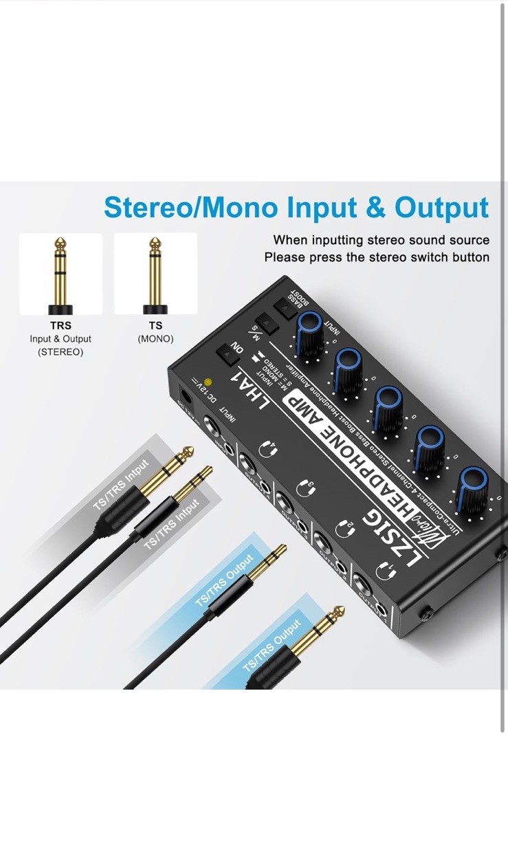 LZSIG Micro Guitar Headphone Amp Rechargeable Multi Effects Mini Amplifier