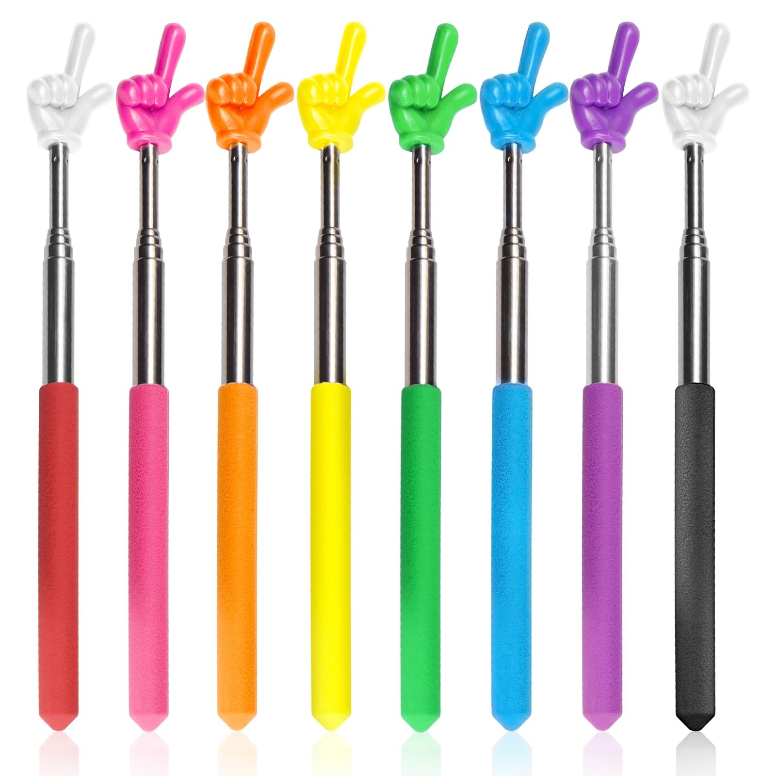 Bagentry 8 Pcs Teacher Pointer Stick for Classroom 7.8"/20 cm, 8 Colors