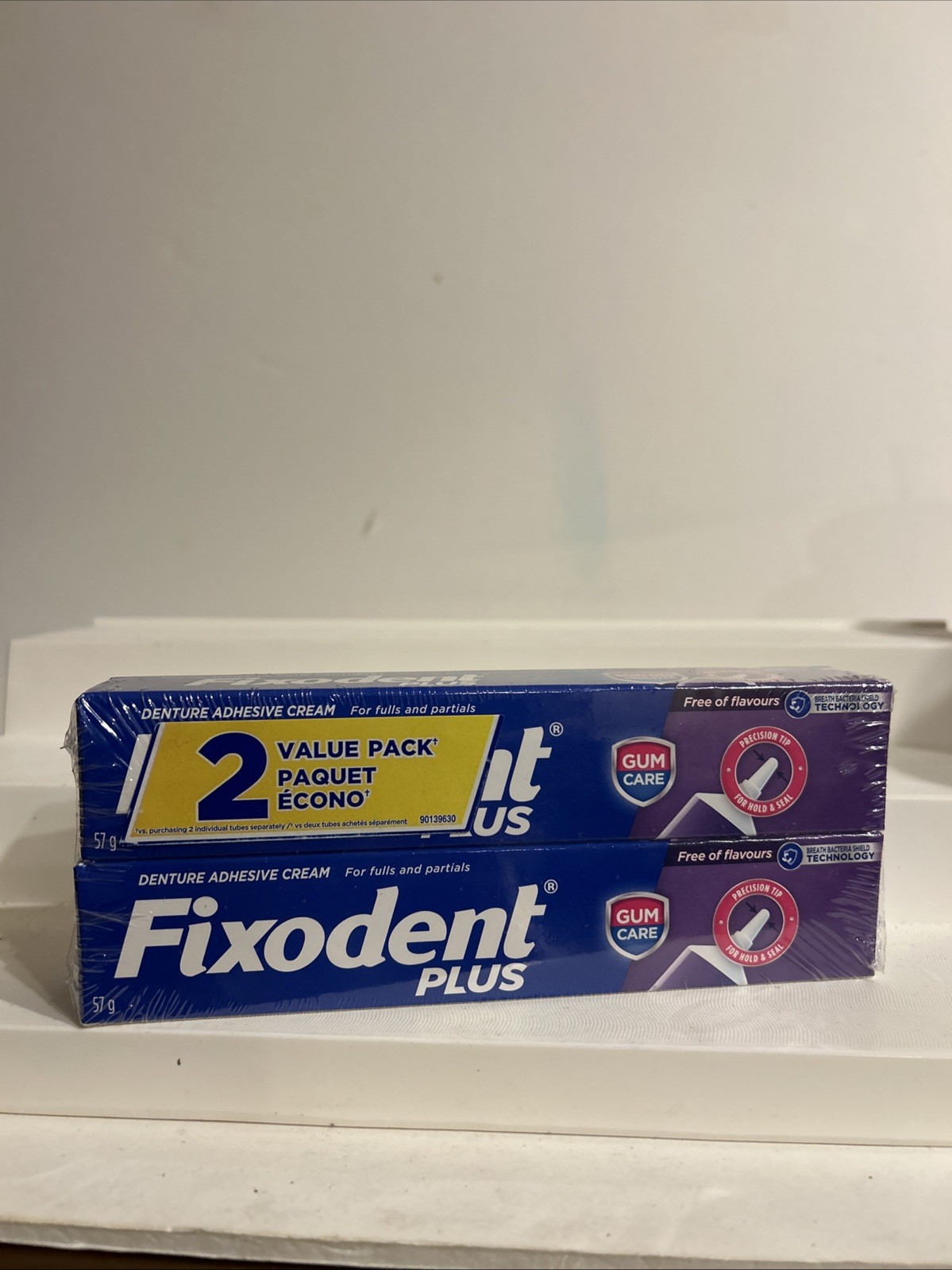 LOT OF 2 FIXODENT PLUS DENTURE ADHESIVE CREAM GUM CARE 2 OZ EACH TUBE SEALED NEW