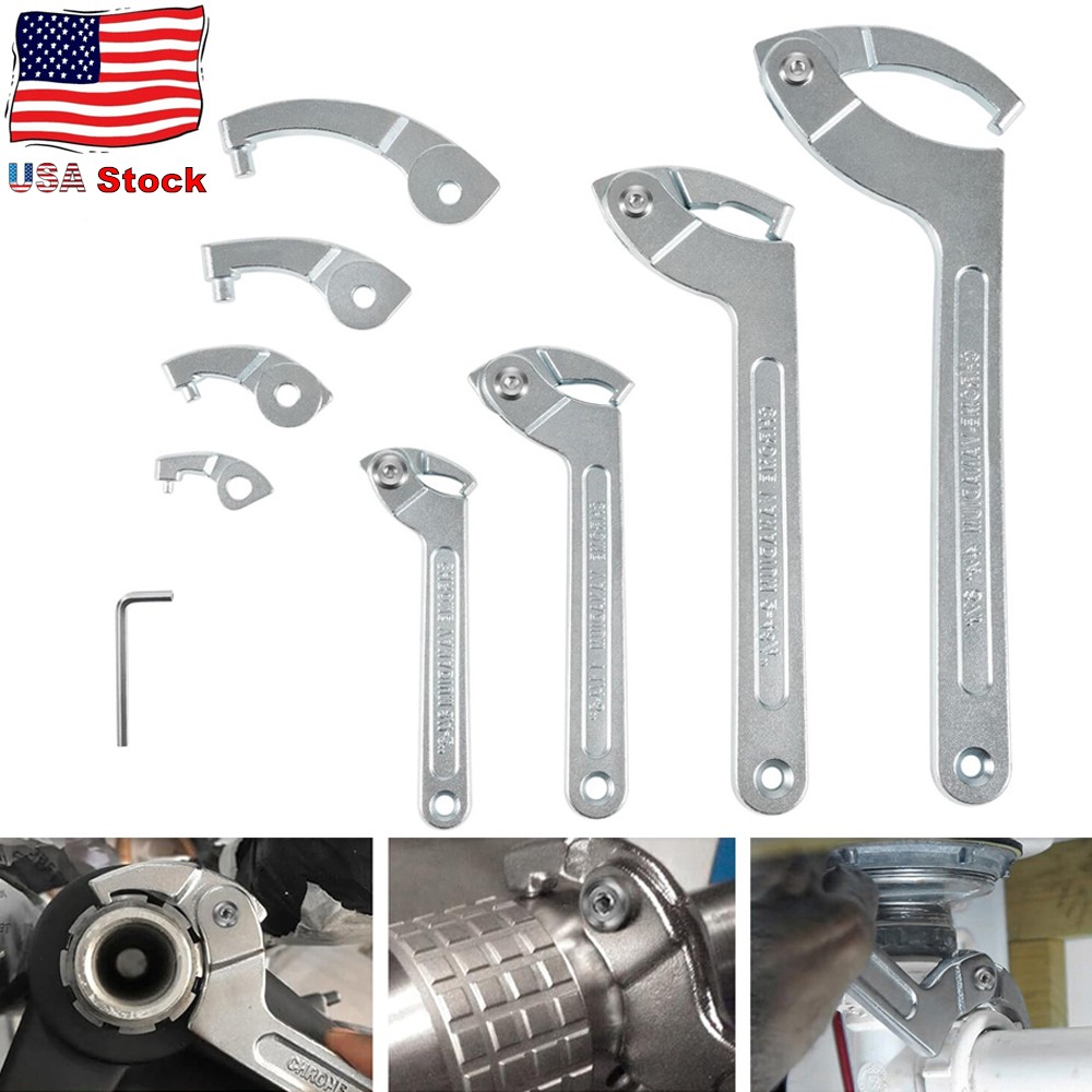 Pin Spanner Wrench Set –3/4" to 6-1/10 Range – Adjustable Wrenches Tools - 8PACK