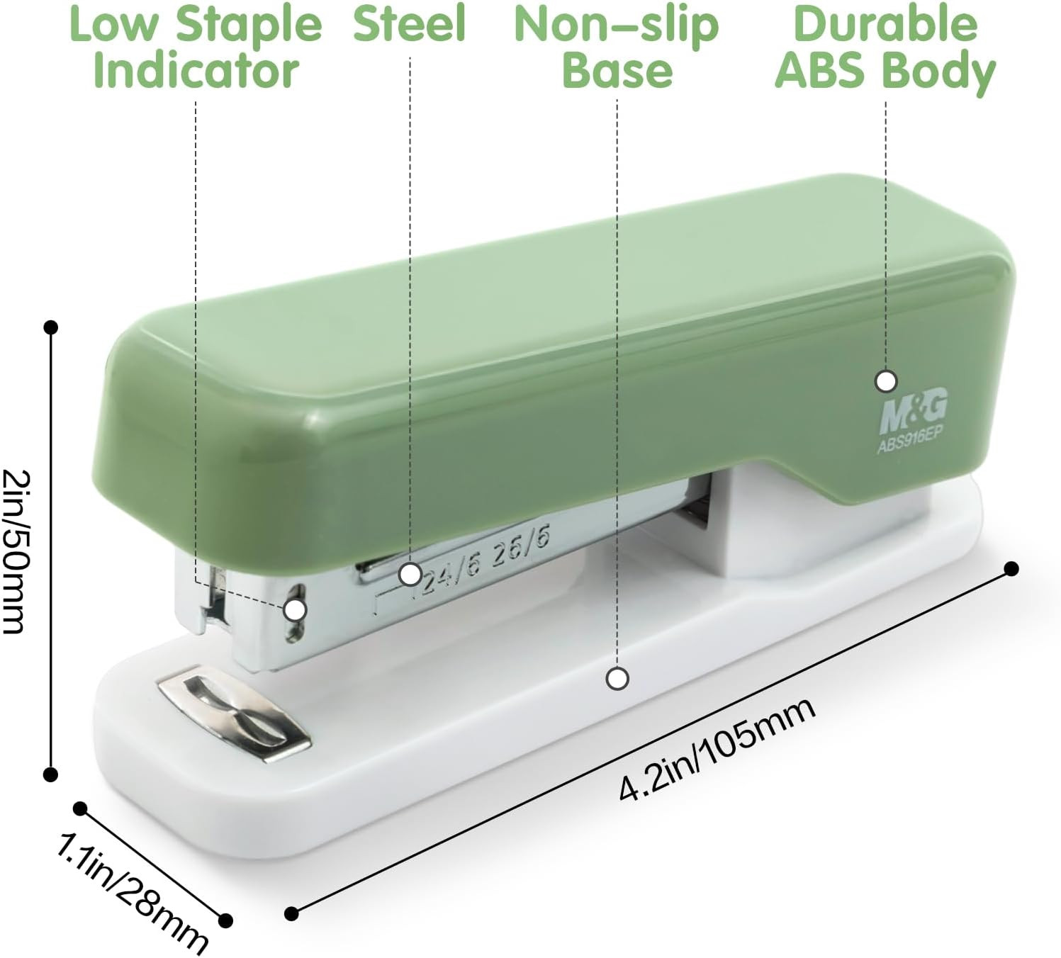 Desktop Stapler, Basic Office Stapler with 1000 Staples, 20 Sheet Capacity, Port