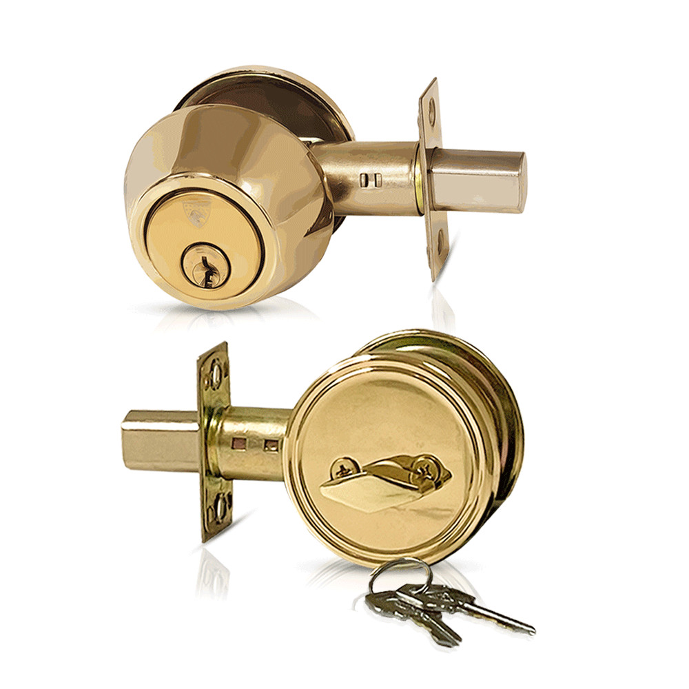 ECS HARDWARE Replacement for Single Cylinder Deadbolt Lock KW1 - Polished Brass