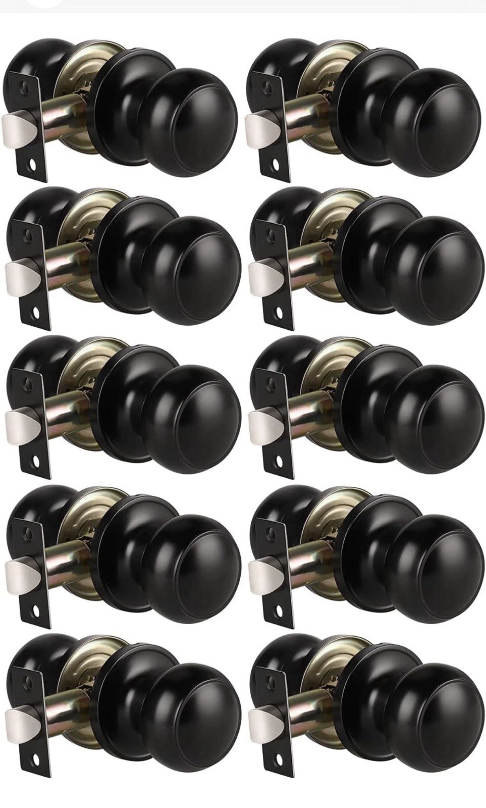 KNOBWELL 10 Pack Modern Door Knob Passage Knob, Matte Black 10 Pack, See Photo 2