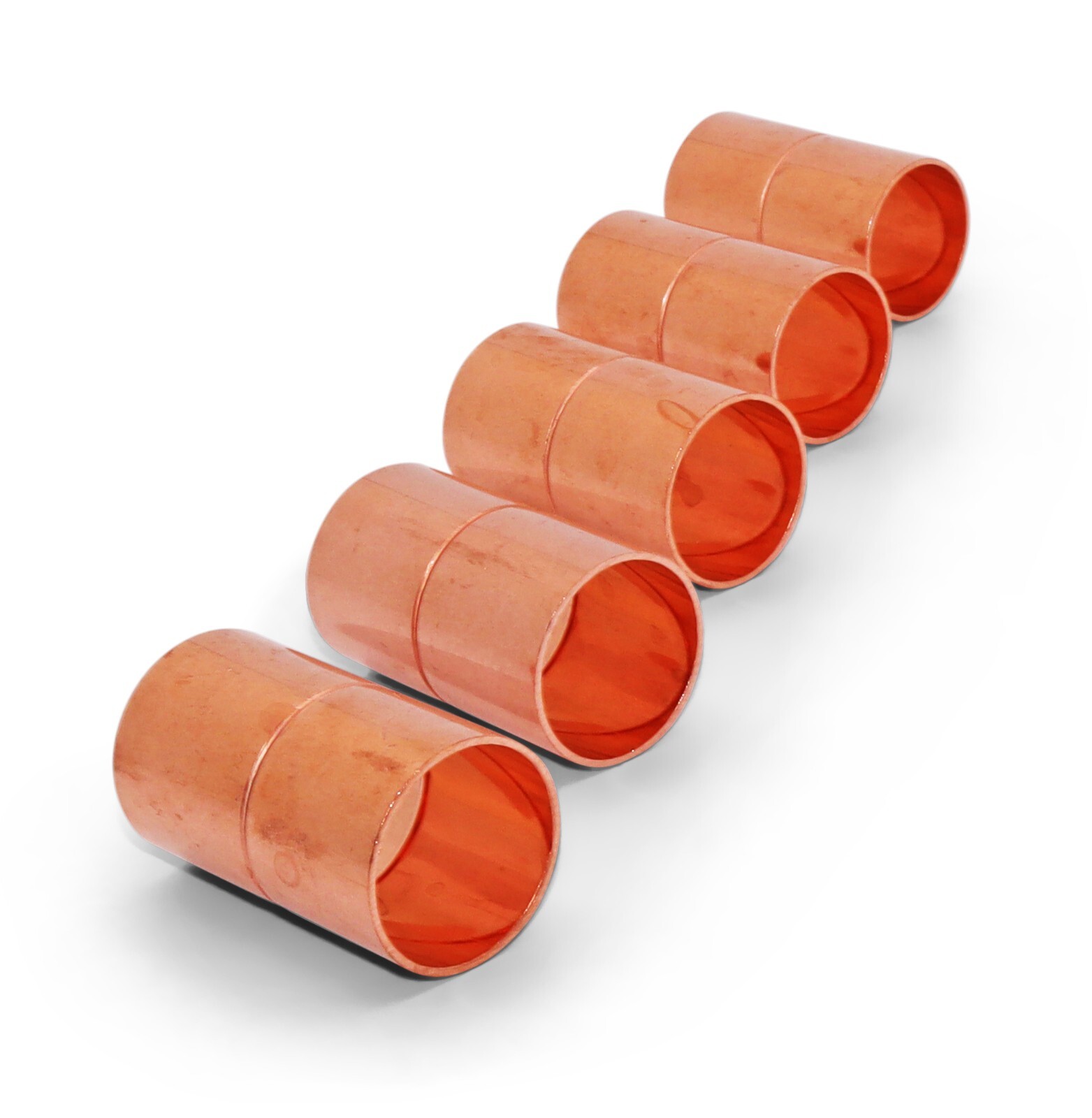 7/8" OD HVAC Copper Coupling with Rolled Stop, W01034 / C165-0100 , Pack of (5)