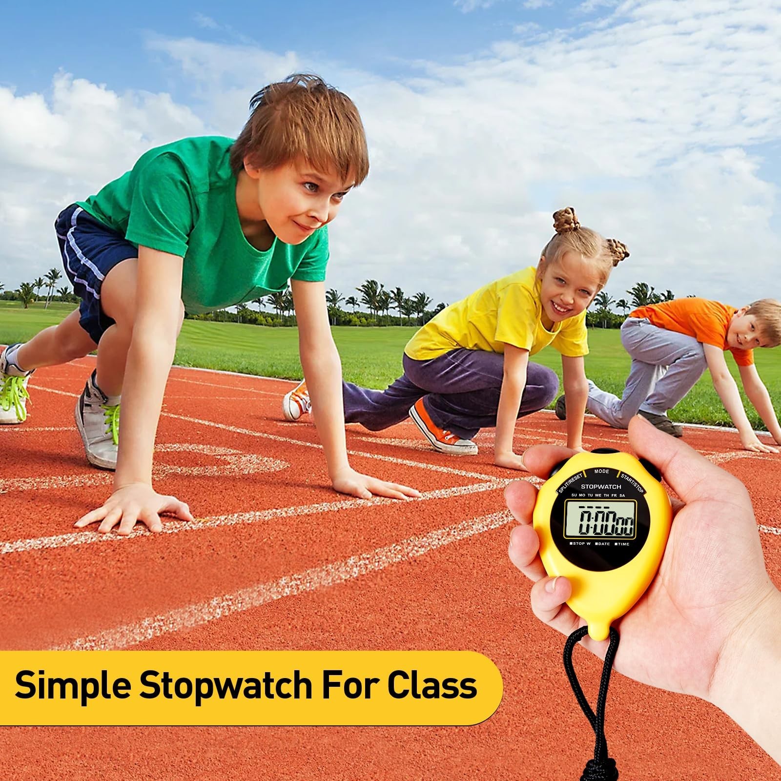 Stopwatch Sport Timer, 2 Pack Large Display Digital Stopwatch Timer with Date...