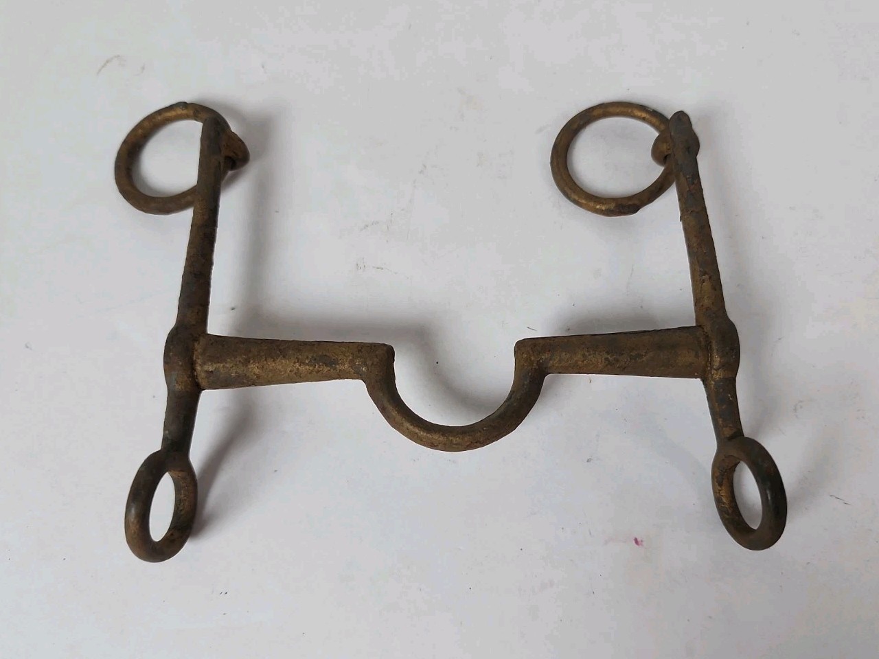 Vintage Saddleseat Double Bridle Curb  4 1/2 " Mouthpiece Primitive Decor