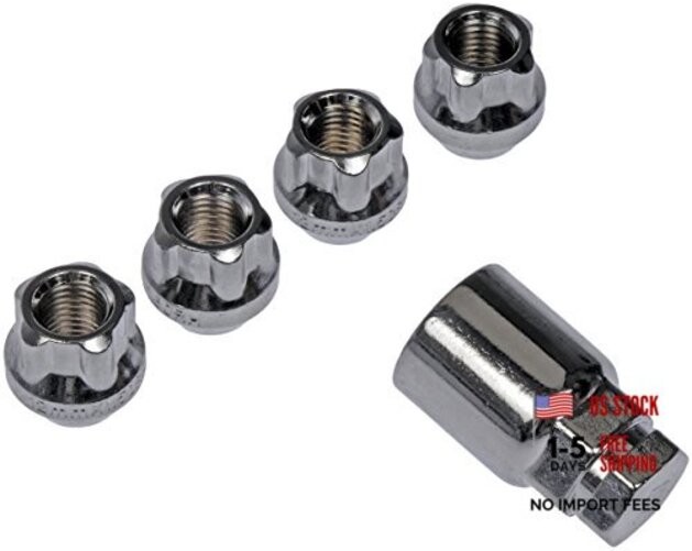 711-326 Wheel Nut Lock Chrome Bulge Lock Set M12-1.50 Compatible with Select