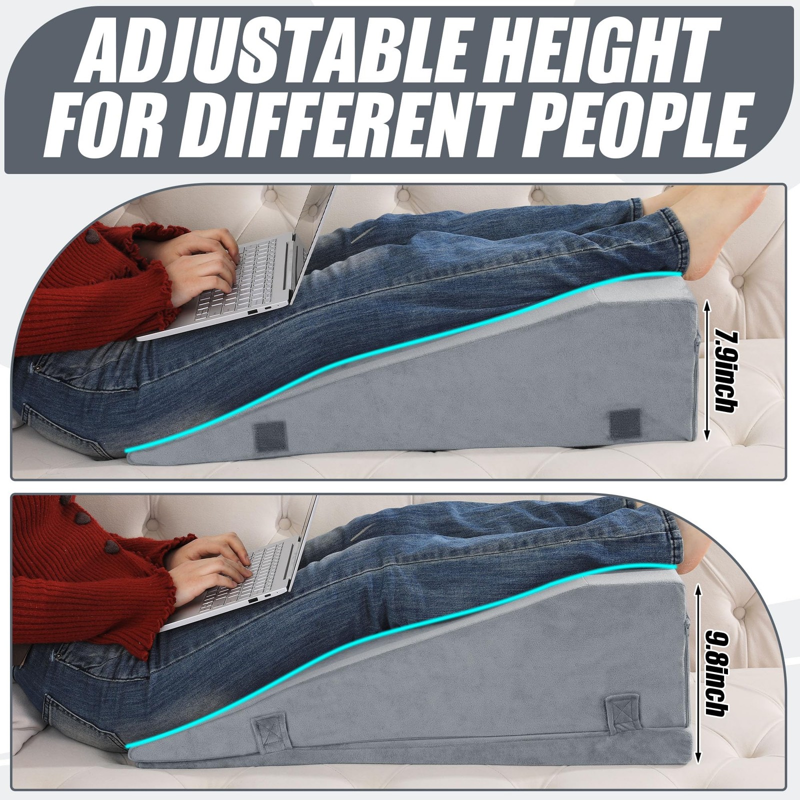 Leg Elevation Pillows for After Surgery, Adjustable Height Knee Surgery Recov...