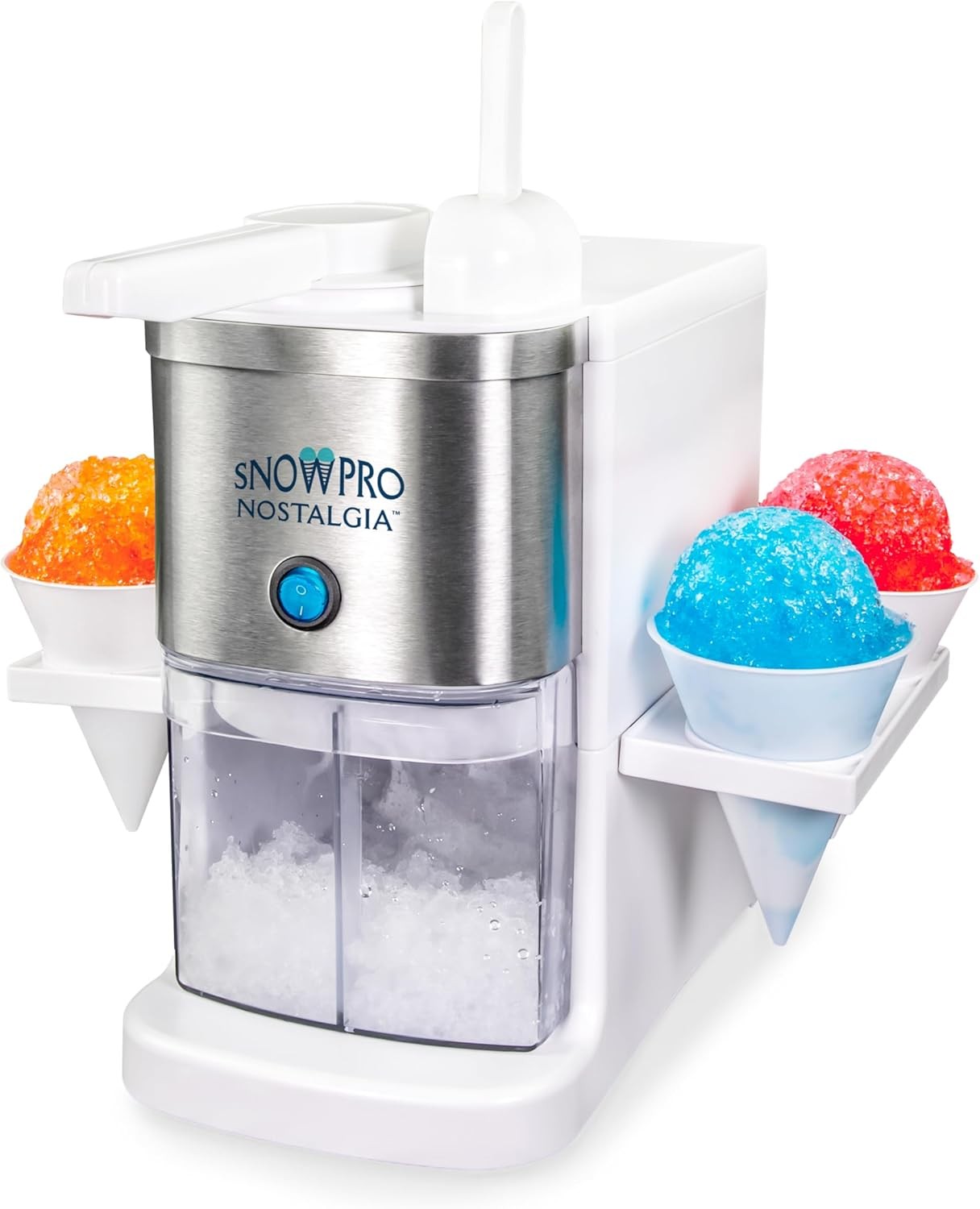 Electric Shaved Ice & Snow Cone Maker 64-Ounce Ice Shaving 4 Reusable Cones