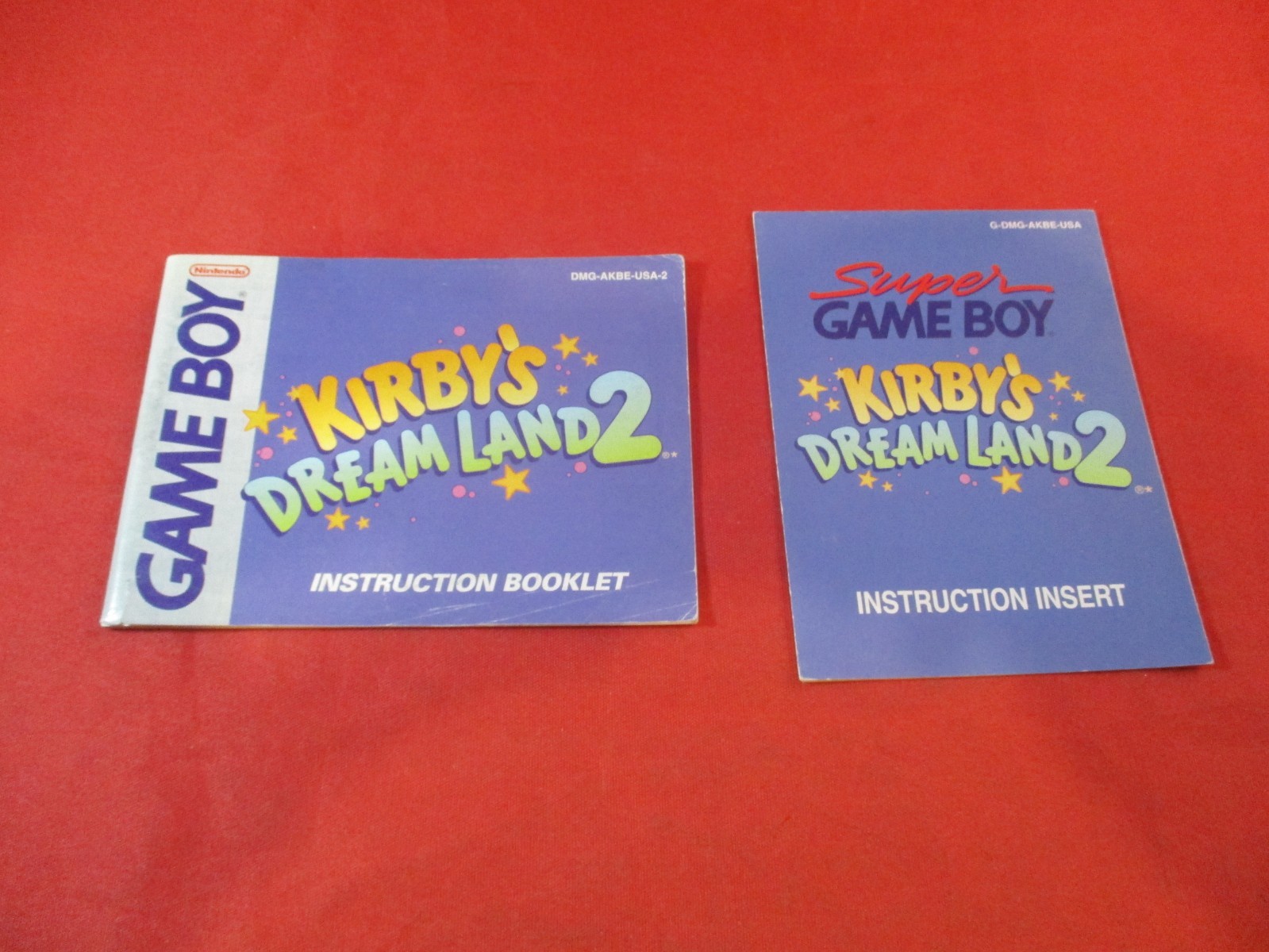 Kirby's Dream Land 2 Nintendo Game Boy Instruction Manual + Super GB Insert #Y
