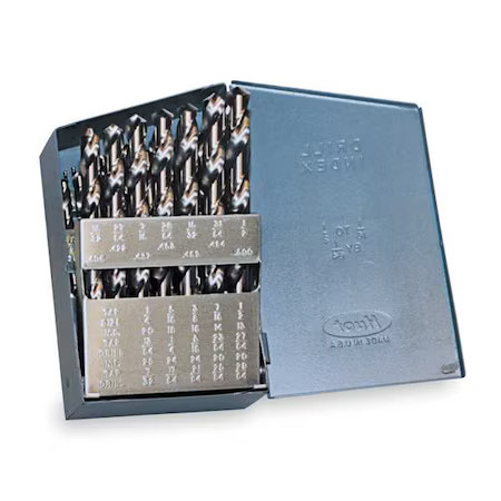 Chicago-Latrobe 57851 13Pc 135 Degree Heavy-Duty Cobalt Jobber Lngth Drill Set