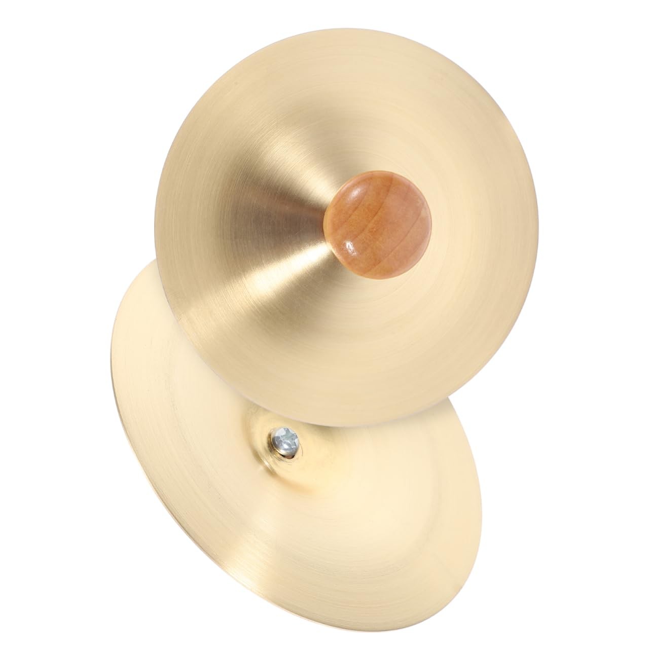 Finger Cymbals with Wooden Handles, 1 Pair Copper Band Cymbals, 9cm/3.5in Min...