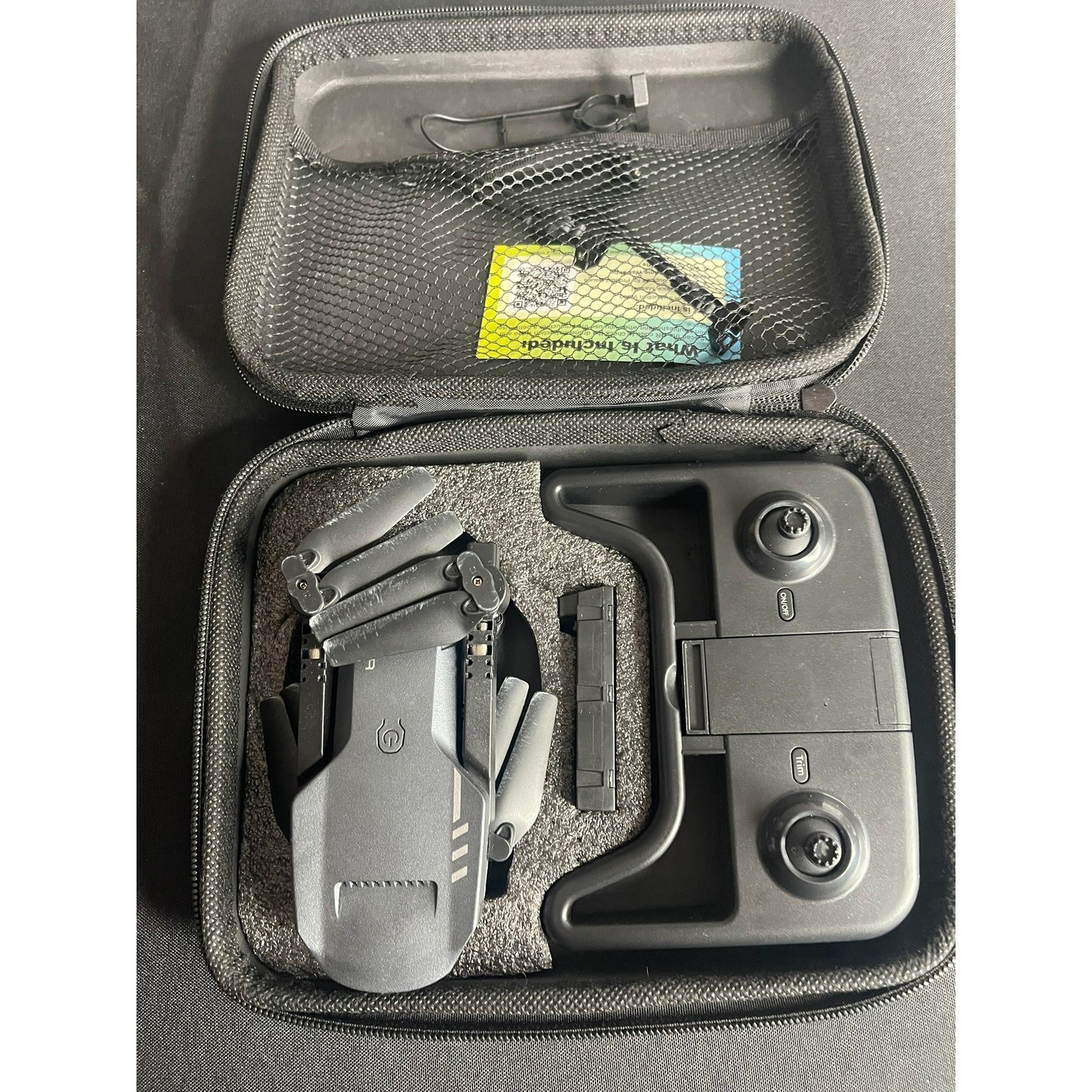 Foldable Mini Quadcopter Drone with Remote Controller and Carrying Case Gray