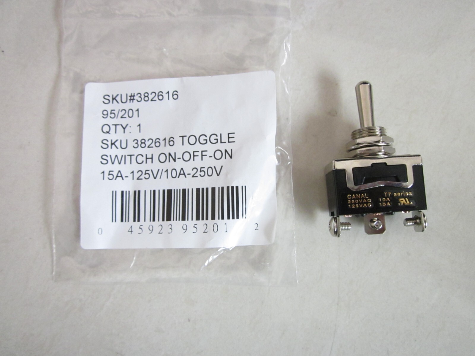 NEW CANAL T7 SERIES TOGGLE SWITCH ON-OFF-ON 15A 125V/ 10A 250V