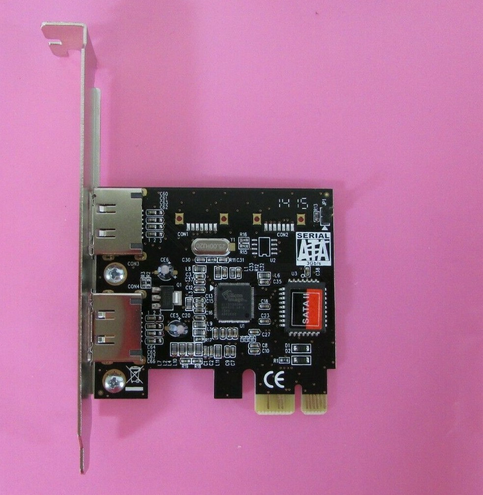 Syba SD-SA2PEX-2E SIL3132 2-Port eSATA II PCI-e RAID Card Full Height Bracket