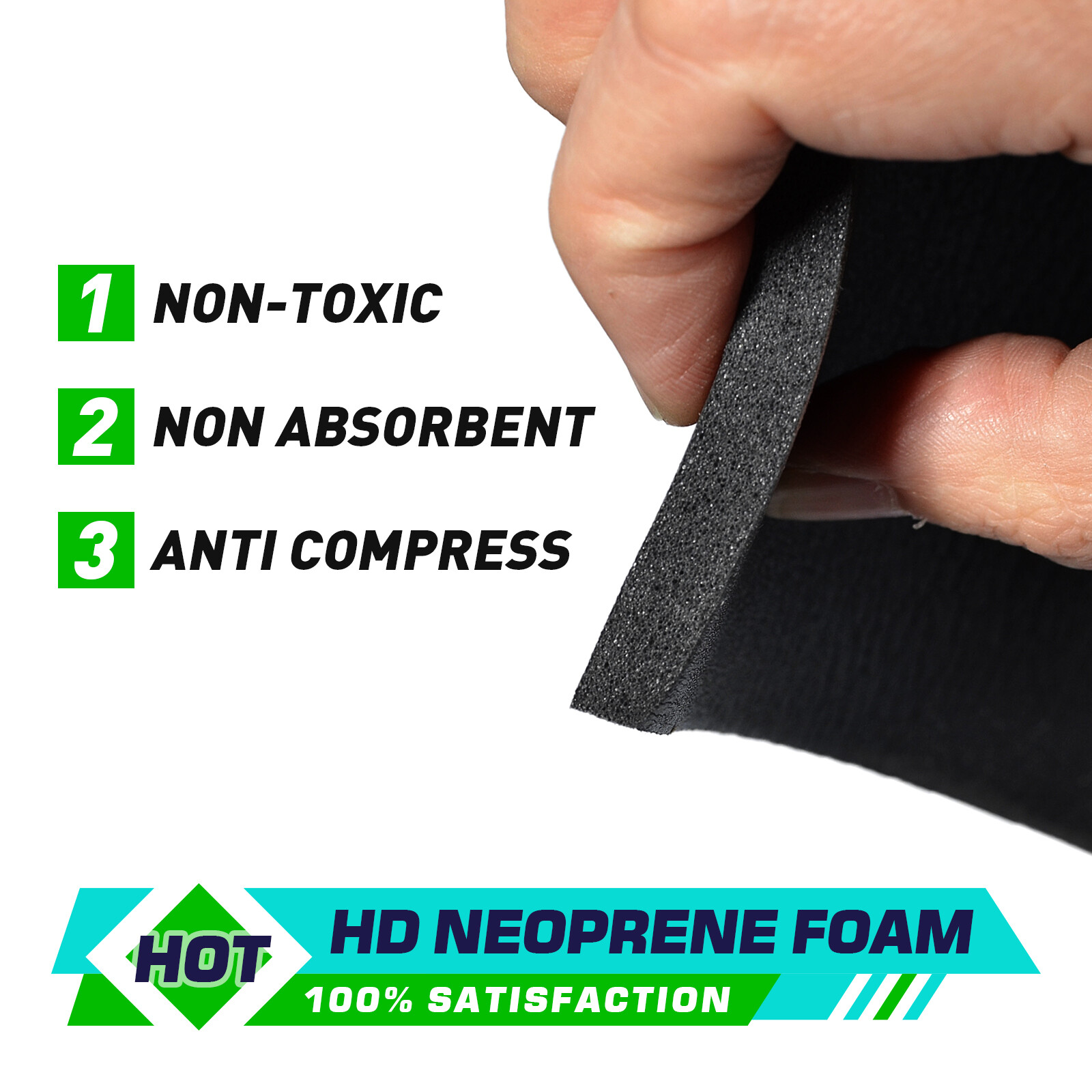 4Pcs Self Adhesive Foam Padding Sheets-20MM Thick Self Stick Neoprene Insulation