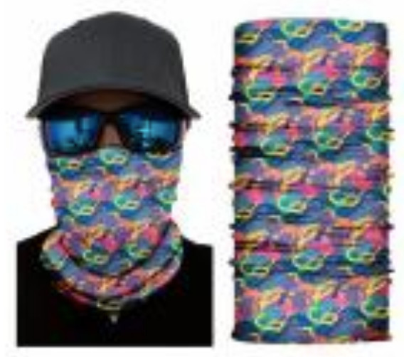 Neck Gaiter Face Mask Fishing Sun Headwear Protection Colorful Paint