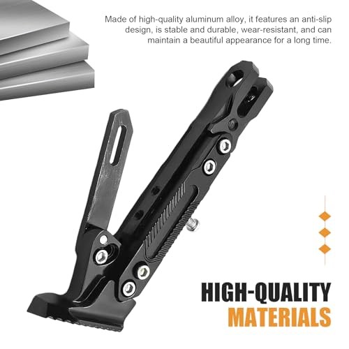 Motorcycle Kickstand, Adjustable Foot Single Stand Parking Kickstand, Aluminum