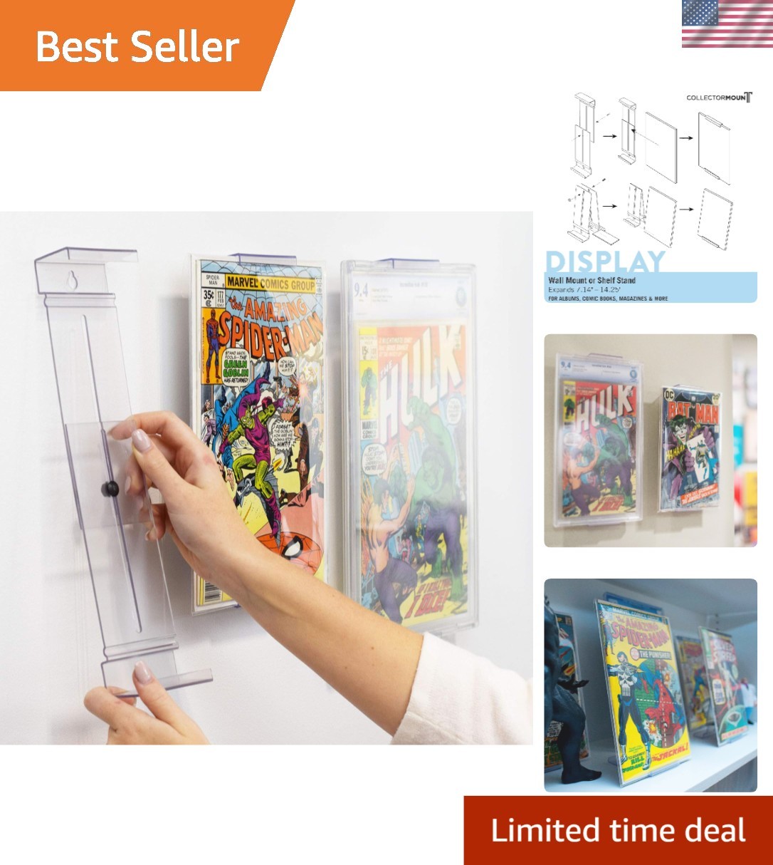 Modern Clear Comic Mount for Stylish Home Decor - Adjustable Wall Display