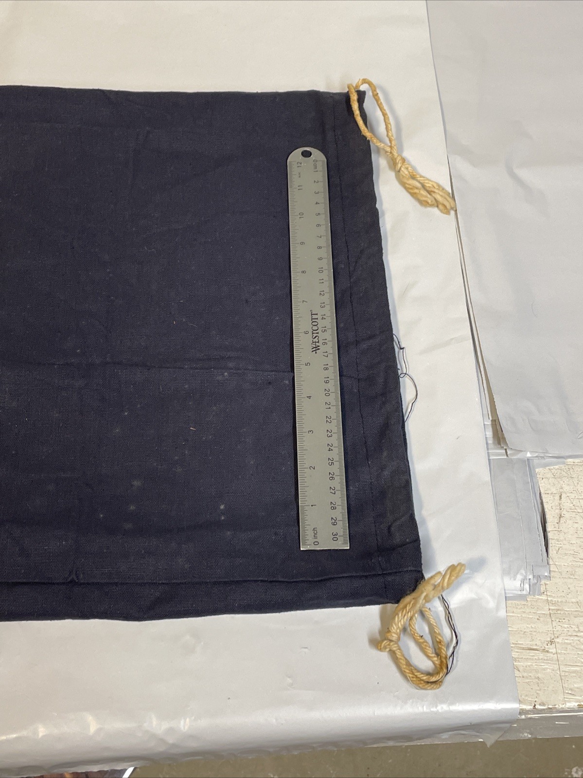 WW2 US Navy Blue Denim Barracks Laundry Drawstring Bag Sack USN 1940’s
