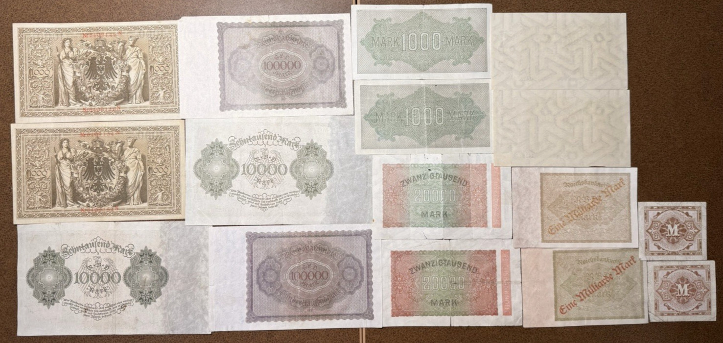 Germany 1940s 16 Note Collectors Lot VF - UNC