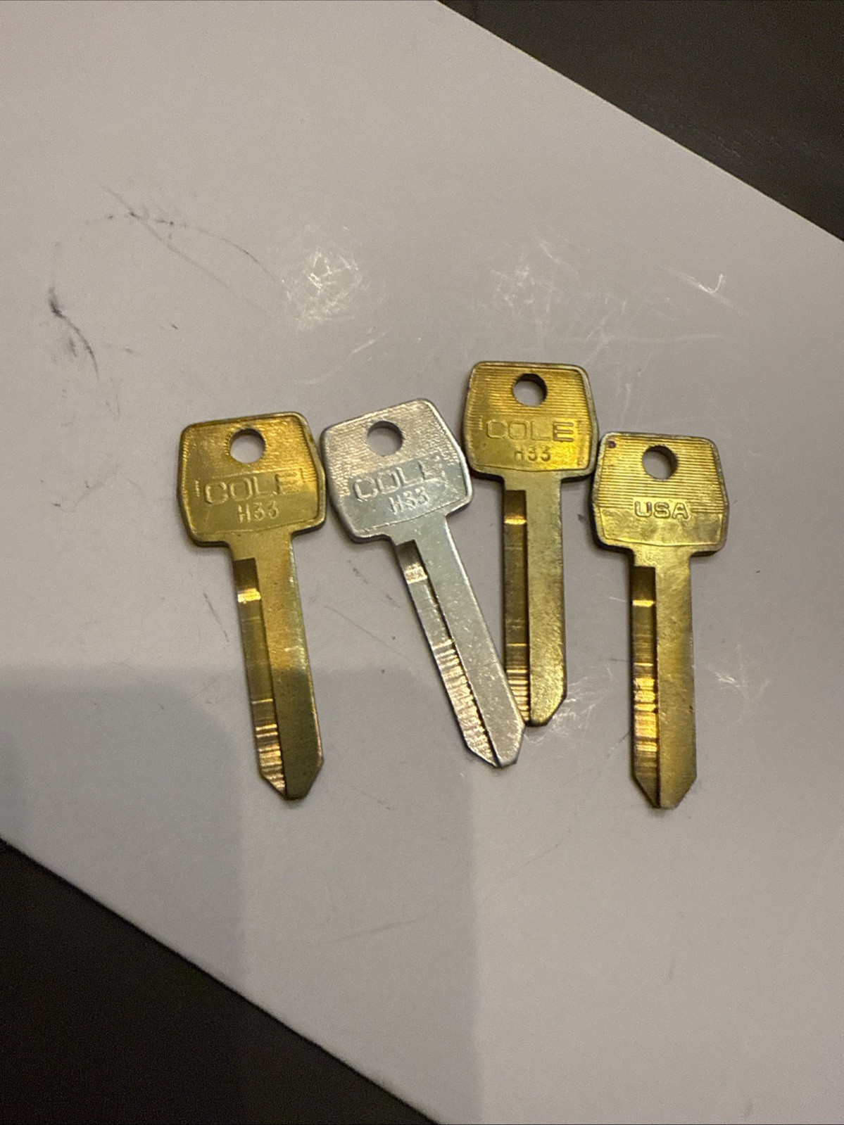 Lot Of 3: COLE NATIONAL USA H33 Brass Or Silver Key Blanks