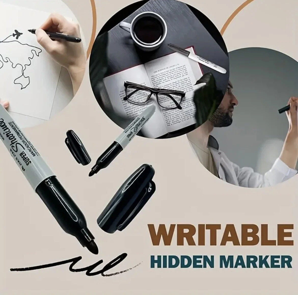 Secret Stash Pen – Hidden Compartment Marker Diversion Safe – Discreet Storage