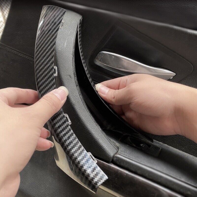 For BMW 3 series E90 2005-12 ABS Right Carbon Fiber Inner Door Handle Pull Cover