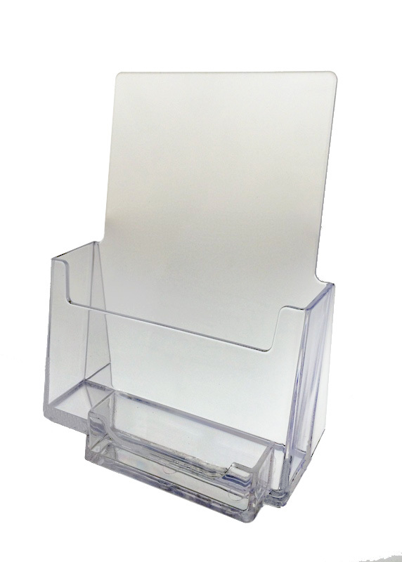 Brochure Holder Bi Fold 6 inch with Business Card Holder Display Stand Qty 24