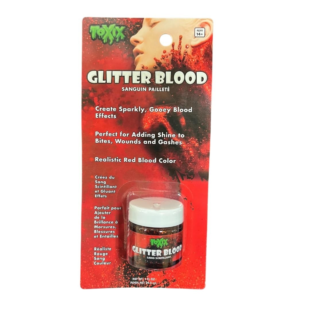 Sparkling Red Glitter Fake Blood - 1 Oz | Realistic Halloween Costume Makeup