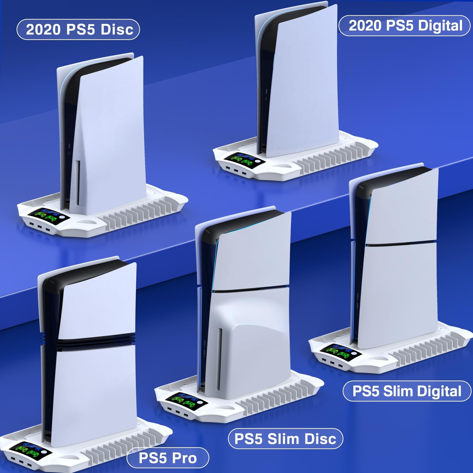 PS5 Pro/Slim/PS5 Stand and Cooling Station with Controller Q254-PS5