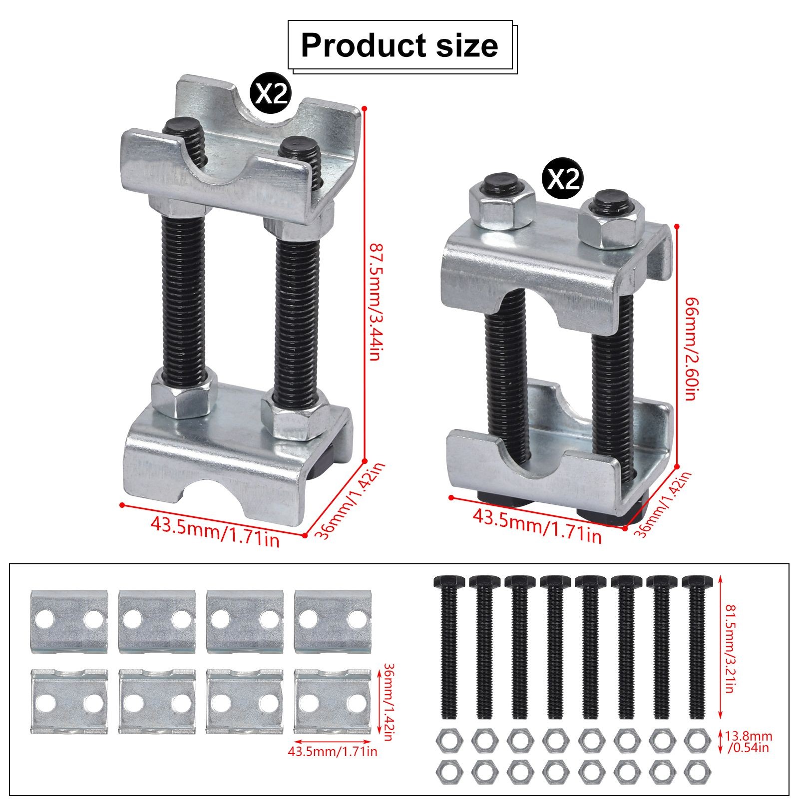 4pcs 2-Way Adjustable Lift Or Lower Spring Spacer Coil Spring Compressor Set NEW