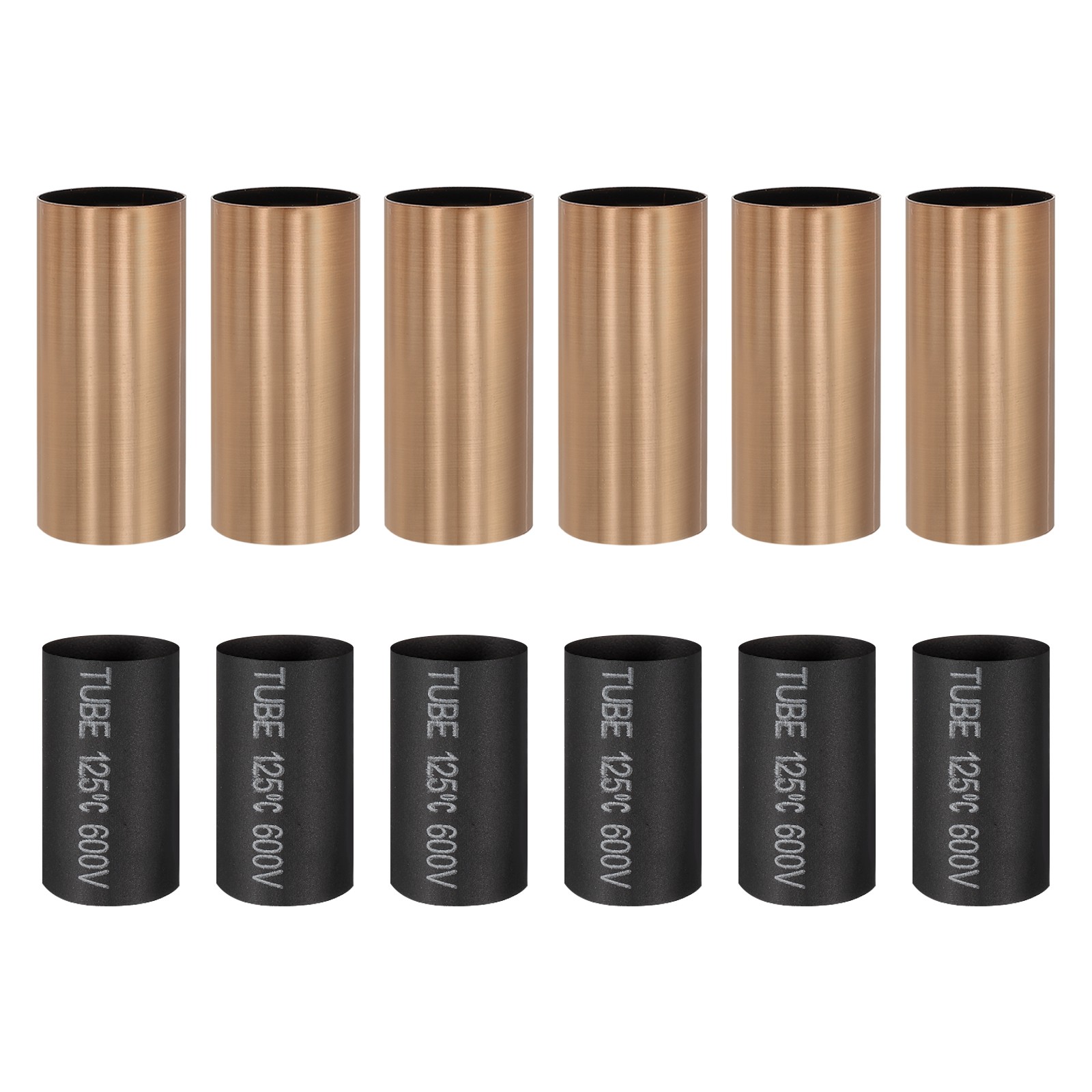 6Pcs 2" Tall Metal E12 Candle Covers Sleeves Red Bronze