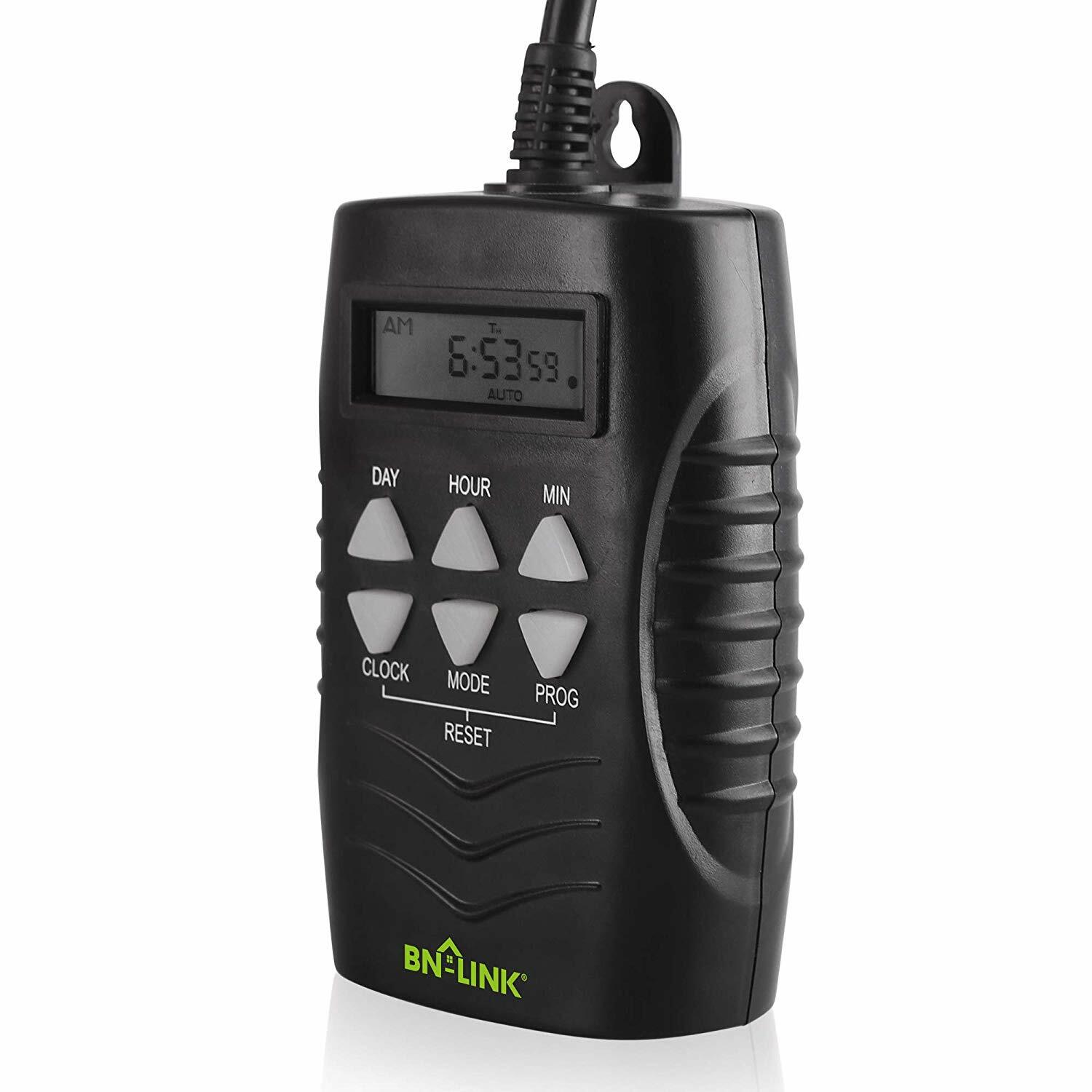BN-LINK 7 Day Heavy Duty Digital Programmable Timer - Dual Outlet (Outdoor)