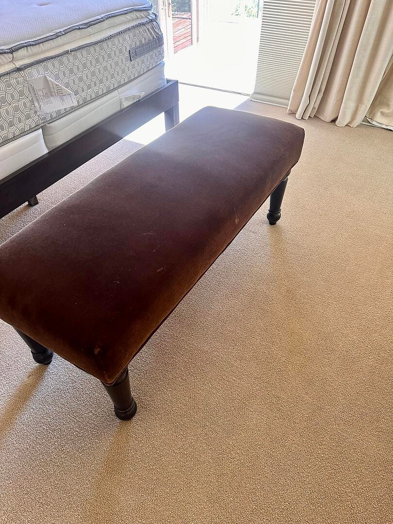 Brown Velvet Upholstered Bench