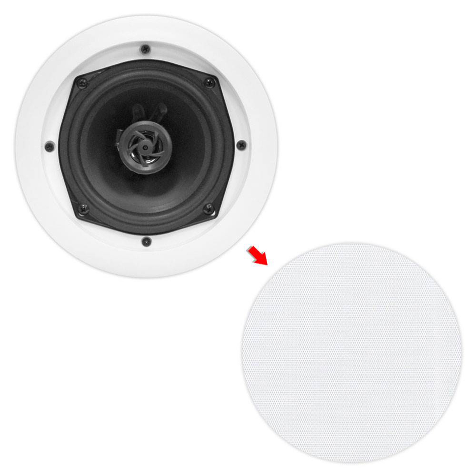 Pyle Home PDIC PRO Max Series 6.5'' Round Flush Mount Ceiling Speakers, 8 Pack