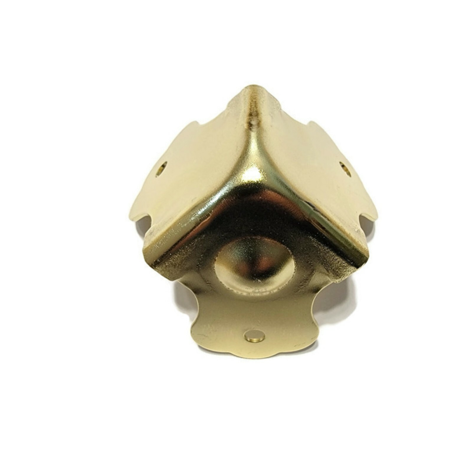 Large Trunk Corner Brass Plated with Dimple - Box Corner - Case Corner