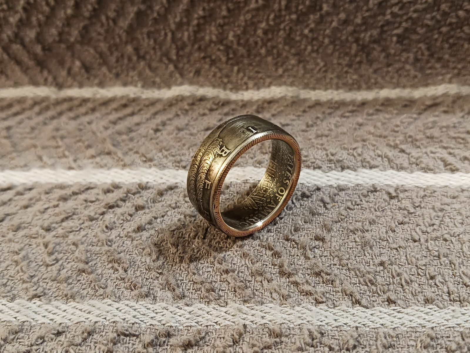2000 Kennedy Half Dollars size 12 coin ring handmade mixed metals