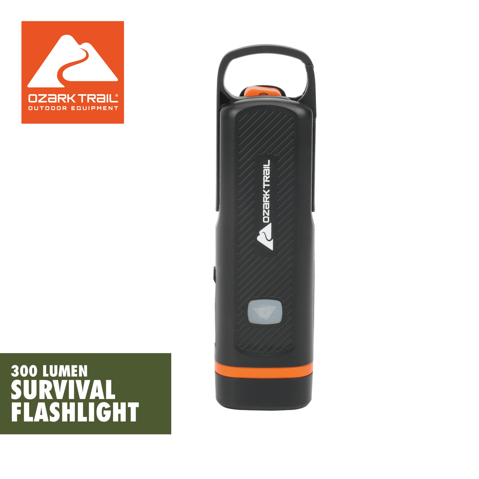 300 Lumen Emergency Flashlight, Dual Rechargeable, Hand Crank LED Light