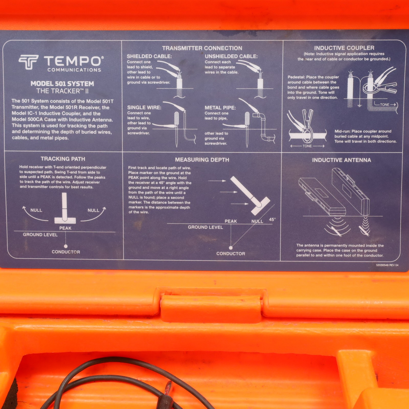 Tempo 501 Tracker II Underground Cable and Wire Locator