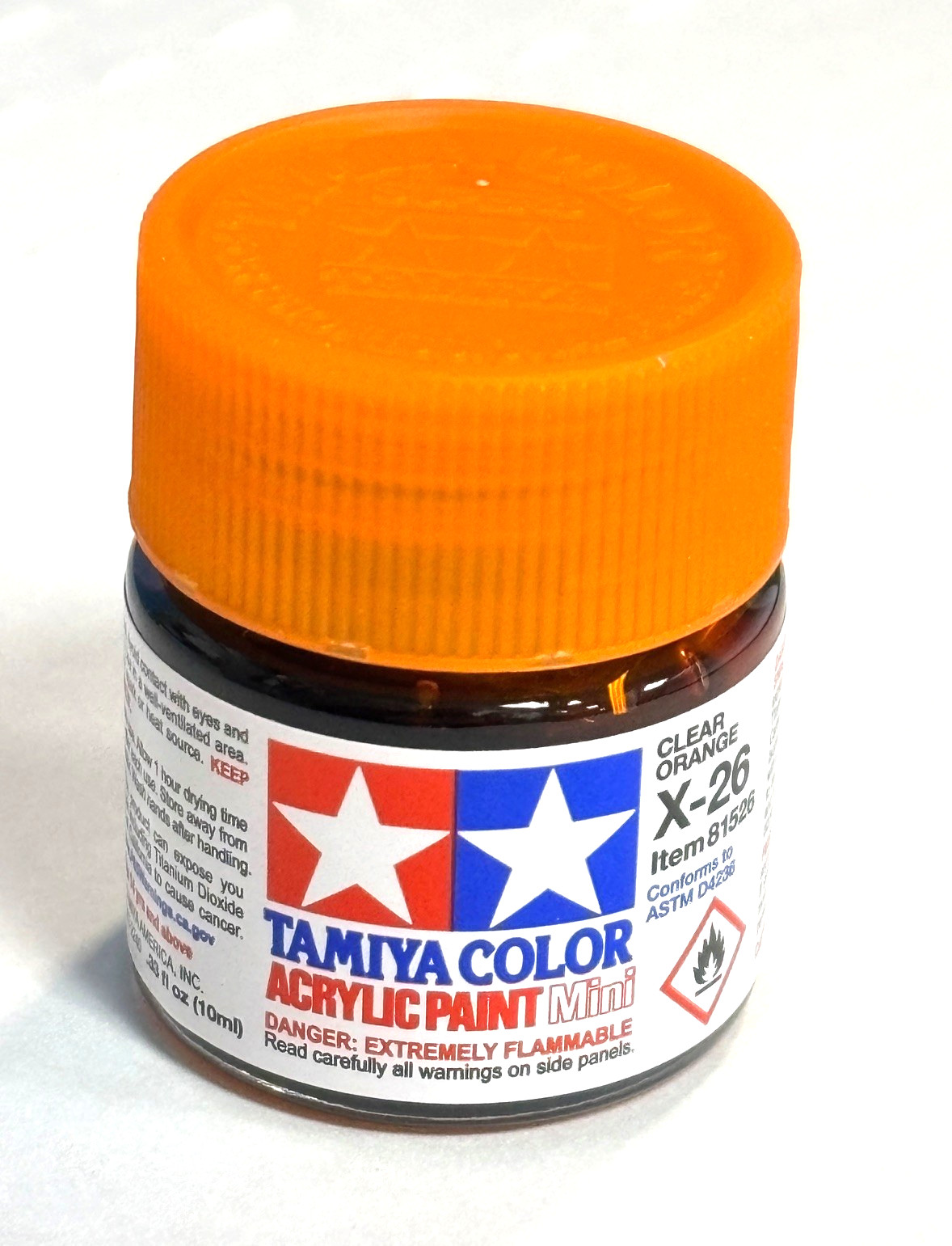 Tamiya "Mini" Acrylic model paint - X-26 81526 Clear Orange (transparent gloss)