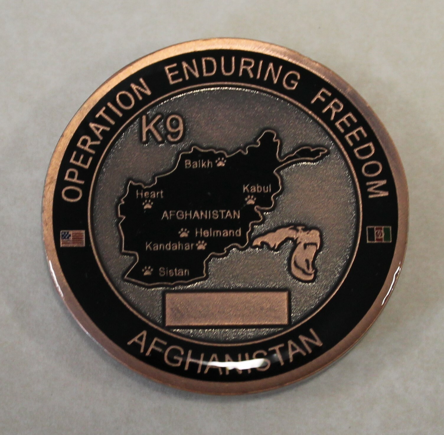 K9 / MPC Handler Dogs of War Op ENDURING FREEDOM Afghanistan Vet Challenge Coin