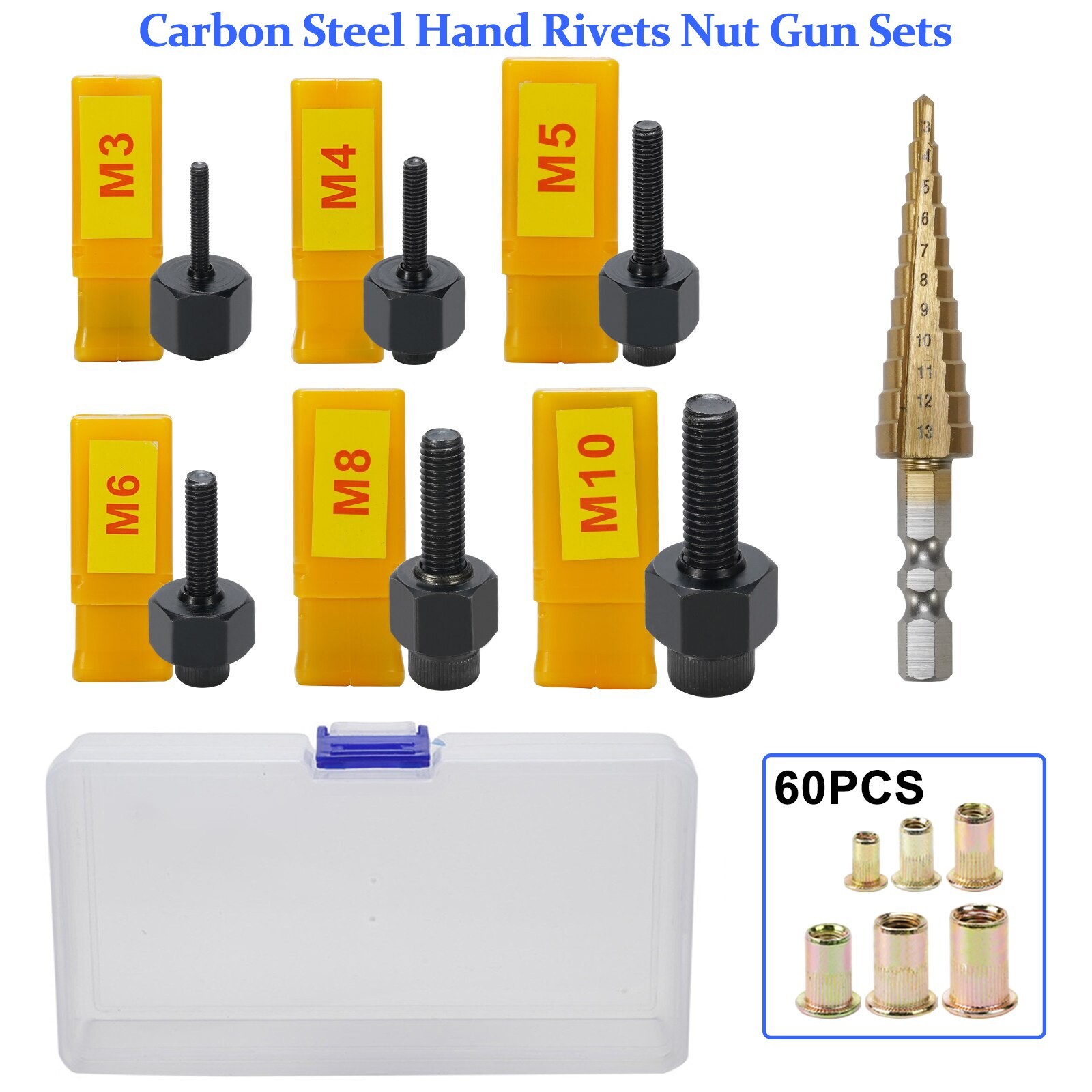 Hand Rivet Nut Gun Head Nuts Simple Installation Manual Riveter Rivnut Tool Kit