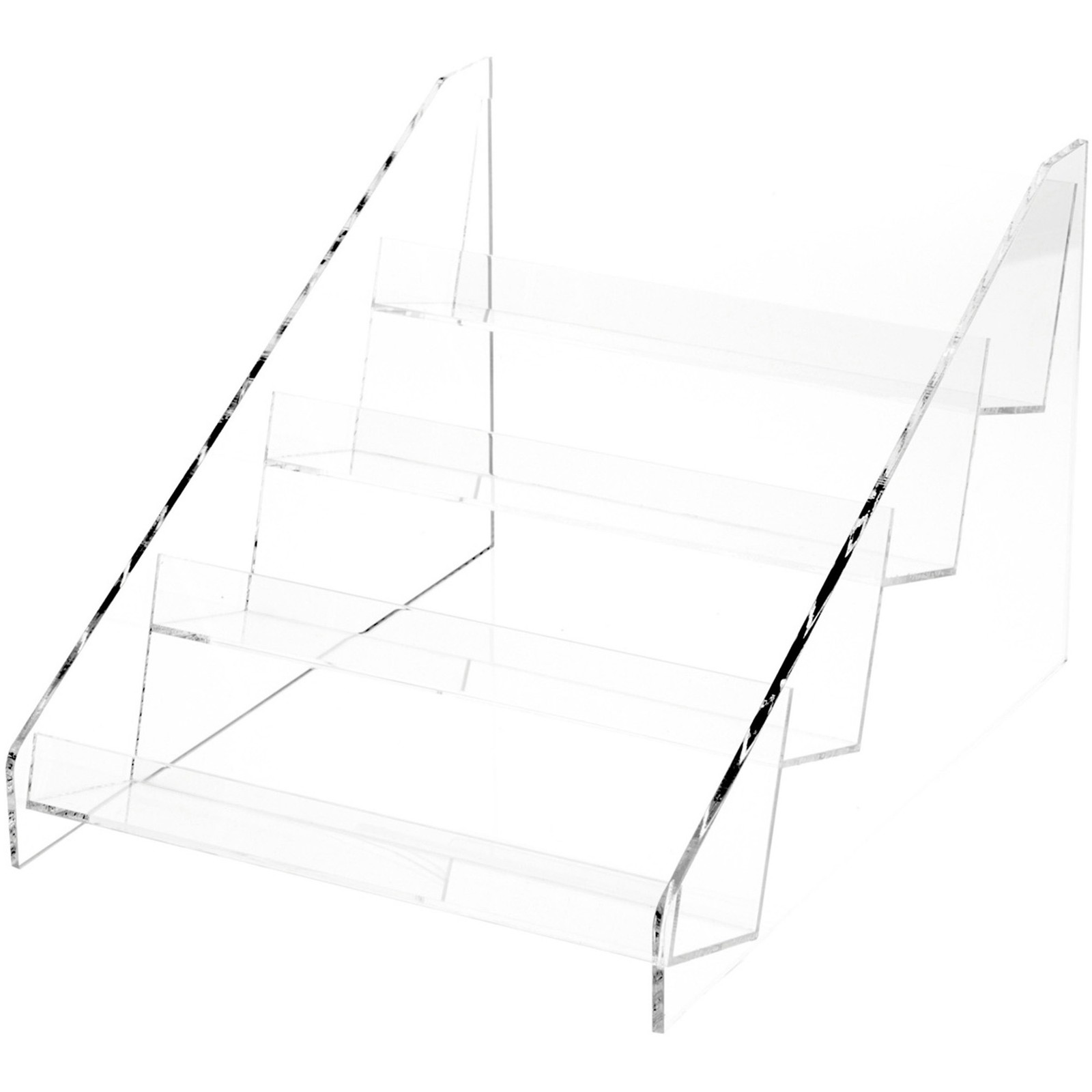Plymor Acrylic Tilted-Back Flanged Stairs 8.5" H x 10.5" W x 13.75" D