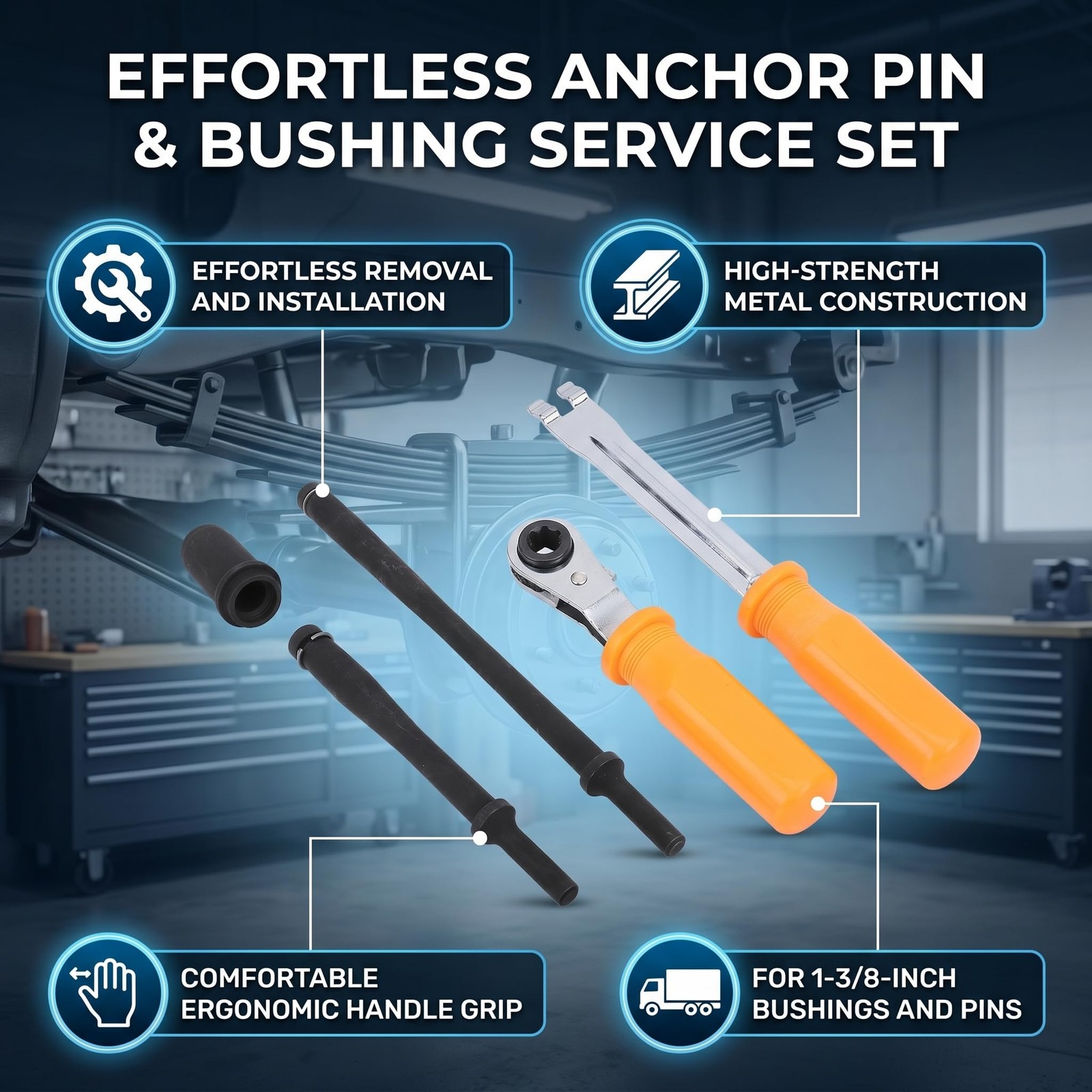 EVGATSAUTO Anchor Pin Bushing With Automatic Tension Adjuster Release Tool