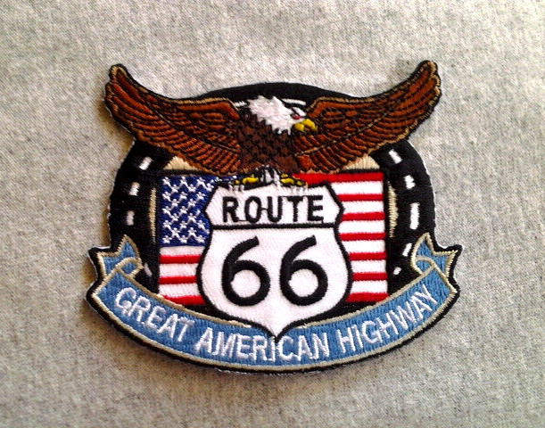 ROUTE 66 GREAT AMERICAN HIGHWAY (3-1/2") Biker Patch PM3179 EE